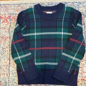 Gap kids plaid pullover sweater, Green, size Small (6-7)
